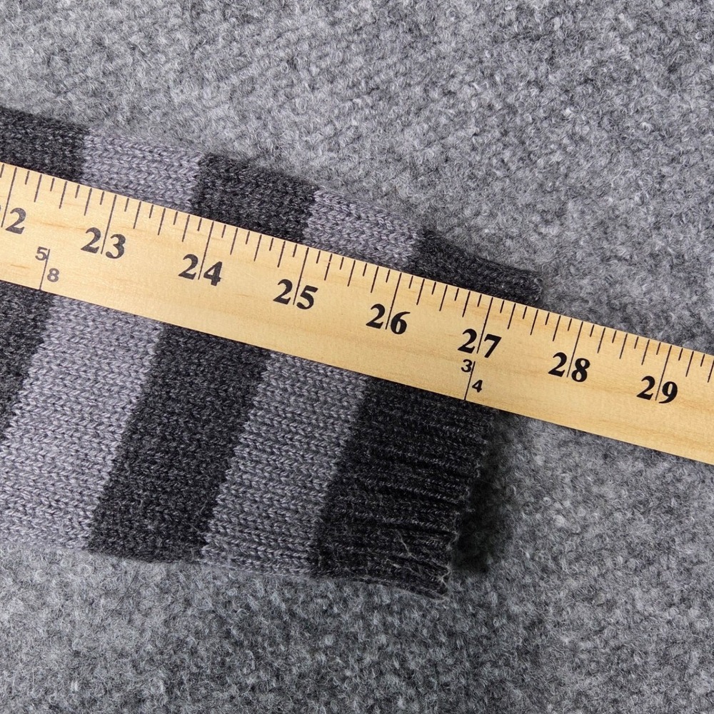 Patagonia Sweater Mens Small Gray Striped Lambswool Blend Crewneck Pullover - Picture 5 of 8